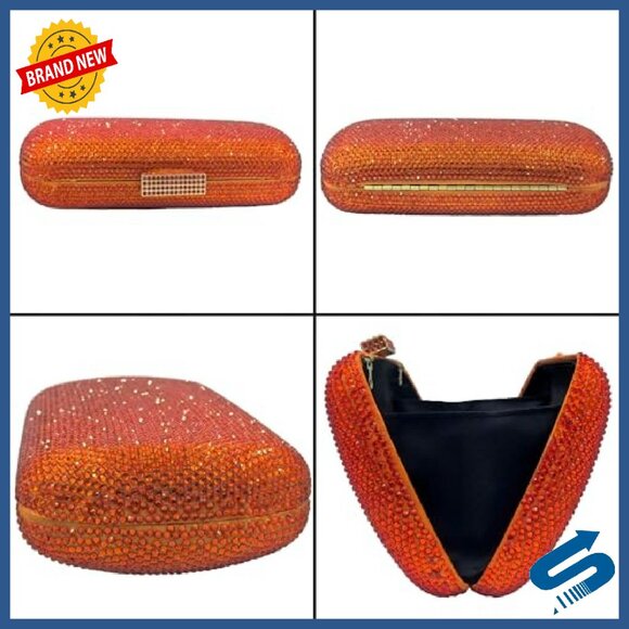 Mini Rhinestone Clutch Purse with Detachable Straps, Formal Evening Bag
